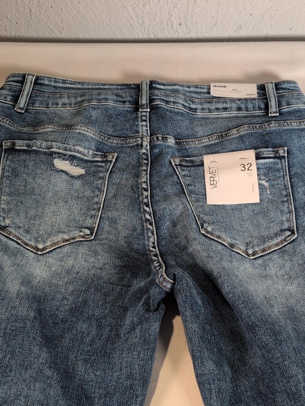 Vervet Jeanne High-Rise Stretch Slim Straight Jeans Acid Wash Size 32 - Picture 15 of 15